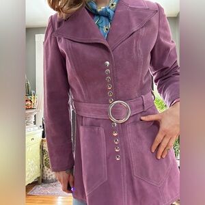 Purple Women's Jacket with Belt